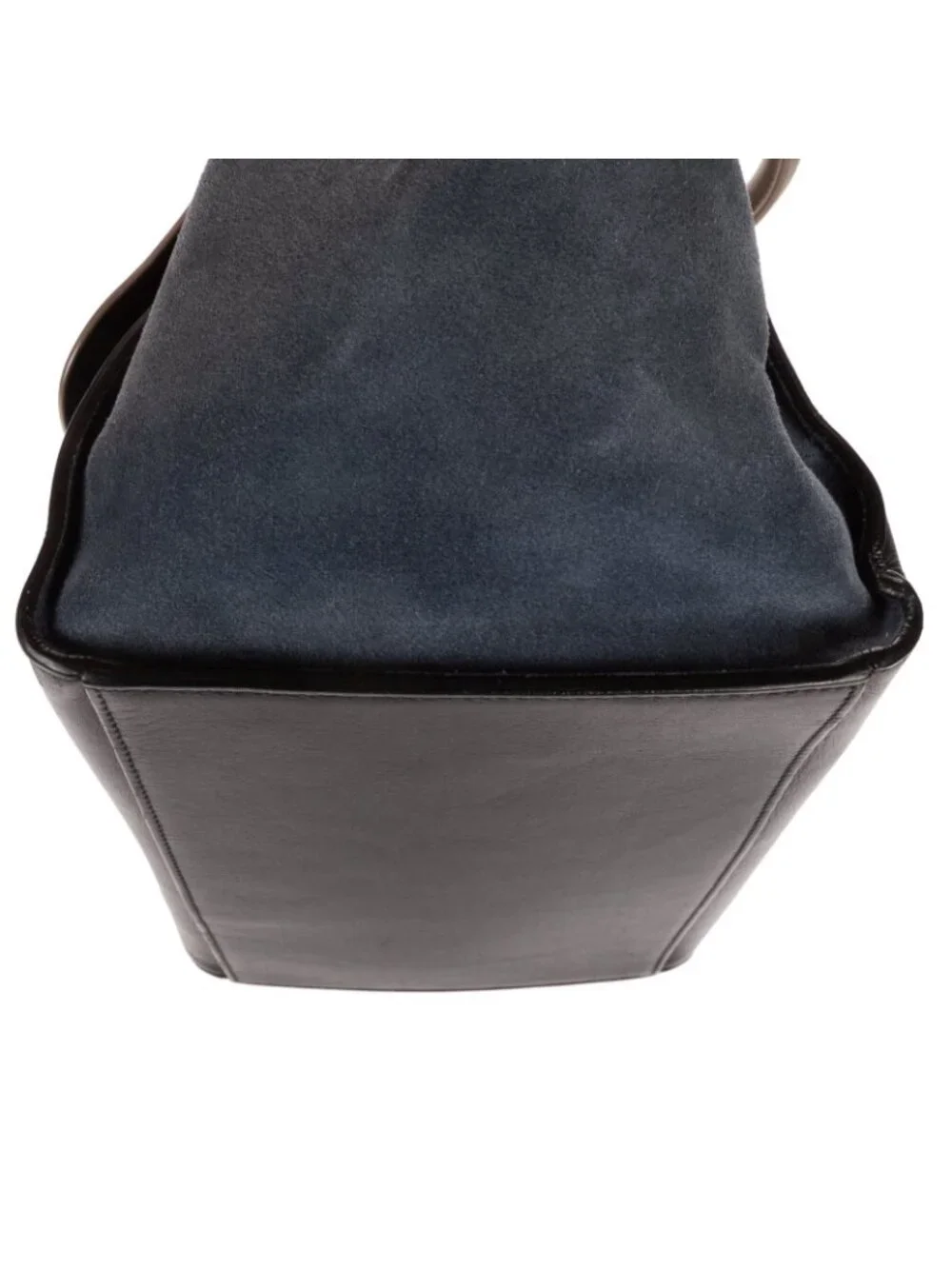 Celine Small Tricolor Trapeze Gray Black Blue Calfskin Leather Shoulder